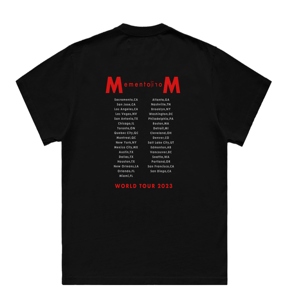 DM Logo Skull World Tour 2023 Cities T Shirt Depeche Mode US